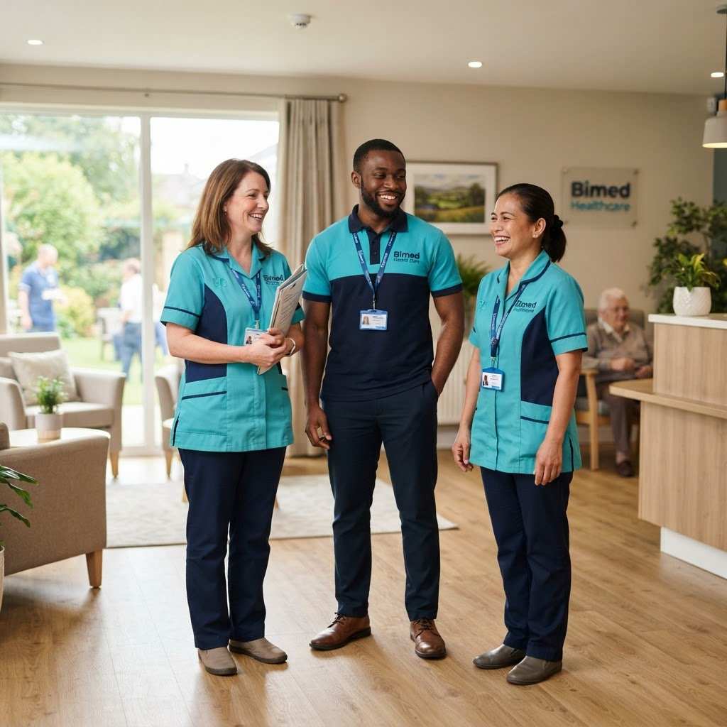 BIMED Healthcare care team wearing BIMED uniforms